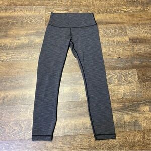 Lululemon Leggings Gray Heather Charcoal Womens Size 6 Crop Ankle 25” Inseam